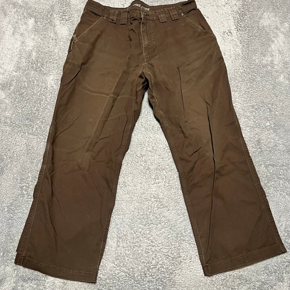 Duluth Trading Pants Mens 36 (37x26.5) Flex Fire Hose Relaxed Canvas Carpenter